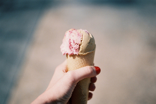 hand, ice cream and ice cream cone