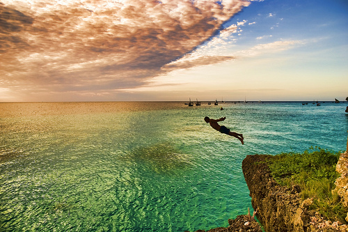beautiful, cliff, clouds, colors, fly