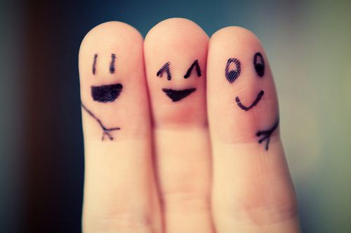 fingers, friends and happy