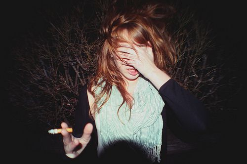alcohol, cigarrete and girl