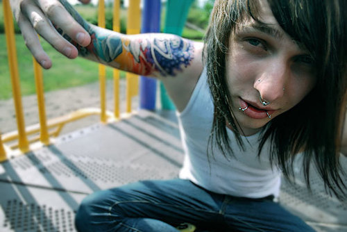 boy, piercings and tattoo