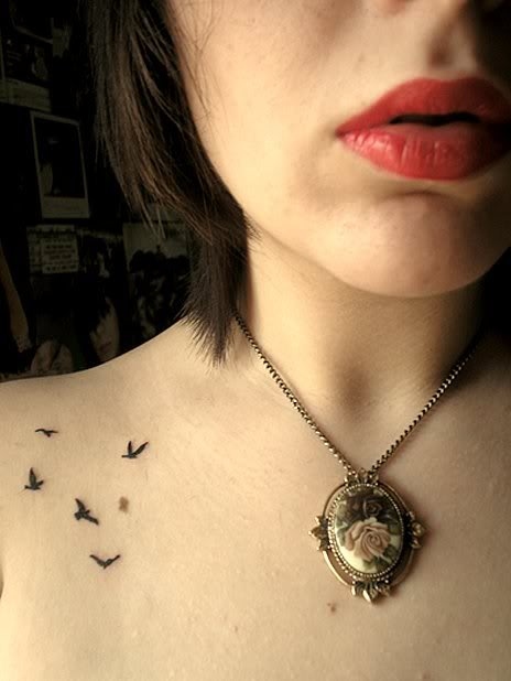 bird, girl and lips