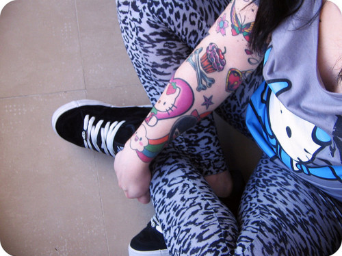 girl, hello kitty and leopard print