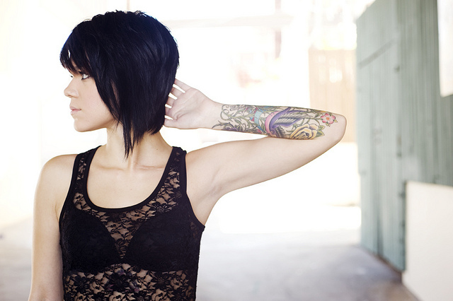 black hair, girl and ink