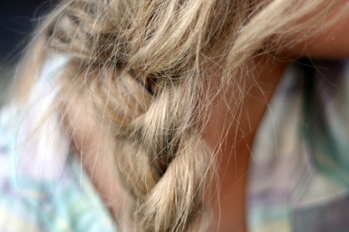 blonde, braid and hair