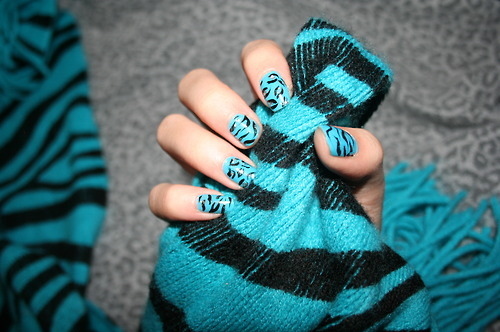 blue, nail art and nail polish