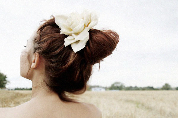 flower, girl and hairstyle