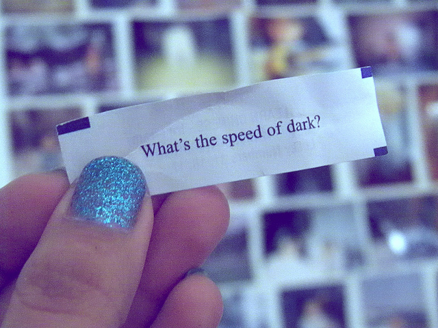 fortune cookie, glitter and nails