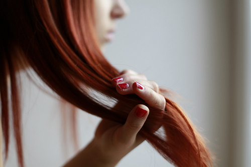 girl, hair, nails, red, redhair