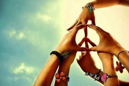 hands, love and peace