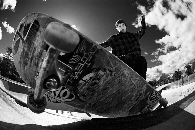 black and white, photography and skateboarding