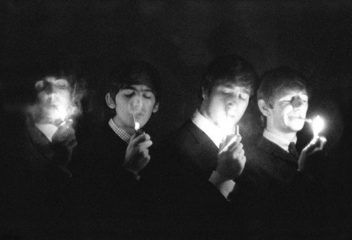 black, black and white, george harrison, john lenon, light