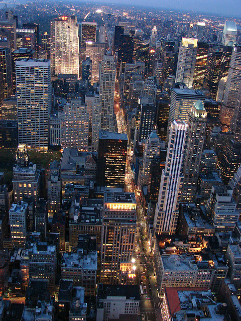 buildings, lights and manhattan
