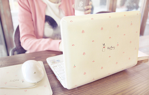 cute, kawaii, laptop, pastels, pink