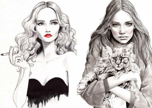 drawings, fashion, ille, illustrations, schirin