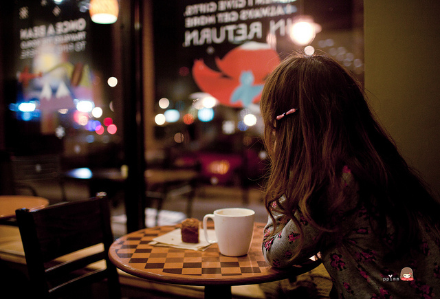alone, coffe and cute