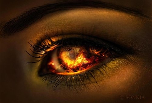beautiful, burn and burning eye