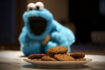 blue,  cookie monster and  cookies