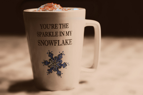 christmas, mug and snowflake