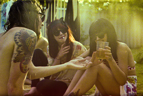 cigarette, girls and glasses