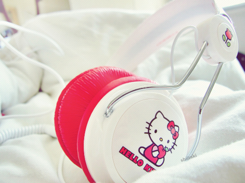 cute, girly and headphone