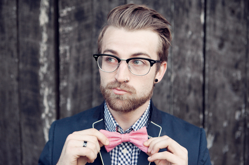 beard, bow tie and glasses