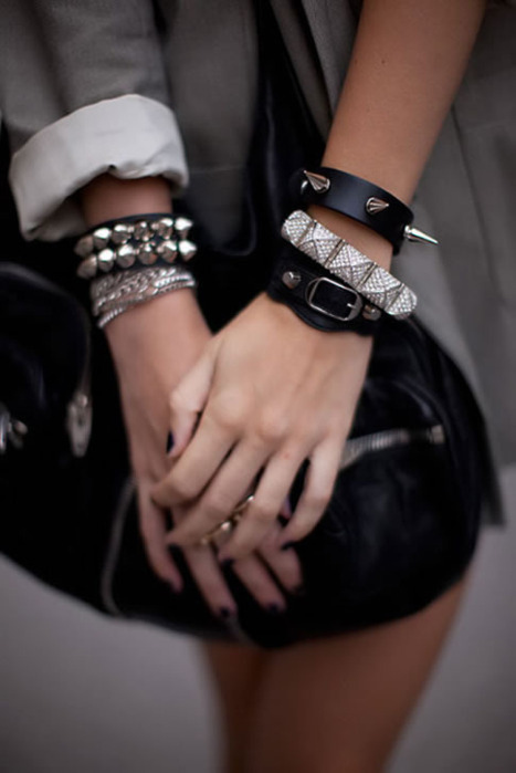 black, bracelets and fashion
