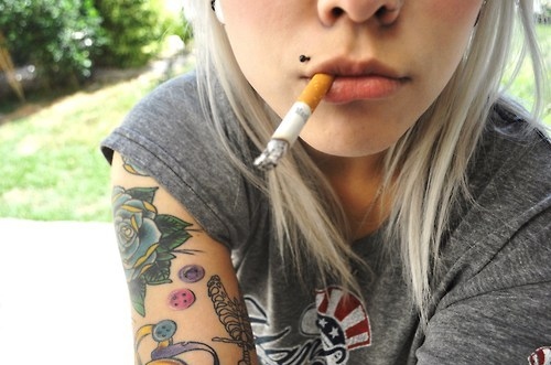 blonde, cigarette and cute