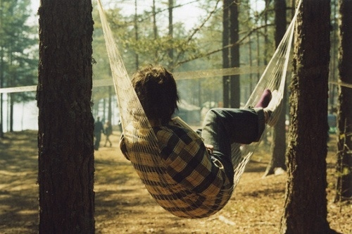 boy, flannel and hammock