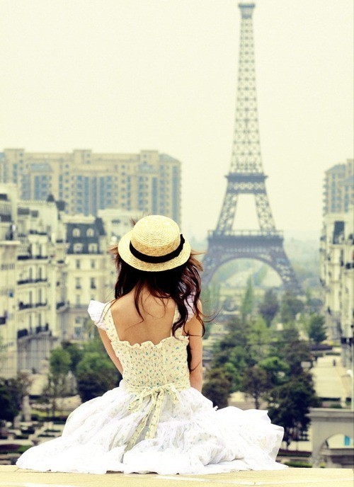 eiffel tower, france and girl