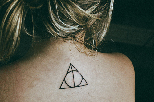 back, deathly hallows and girl