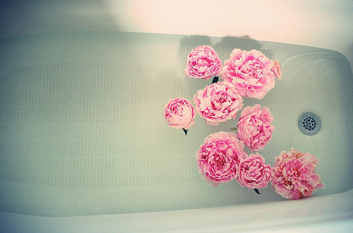 bath, cute and flowers
