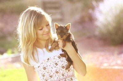 blond,  cute and  dog