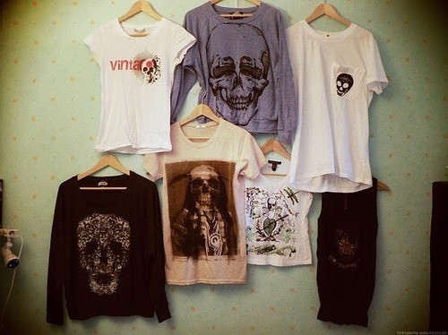 rock, skull and t-shirt
