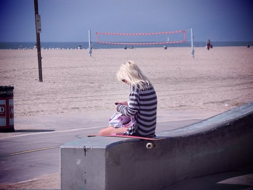 alone, beach and blonde