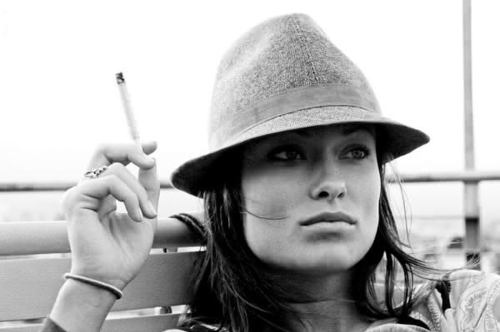 beauty, black and white and cigarette