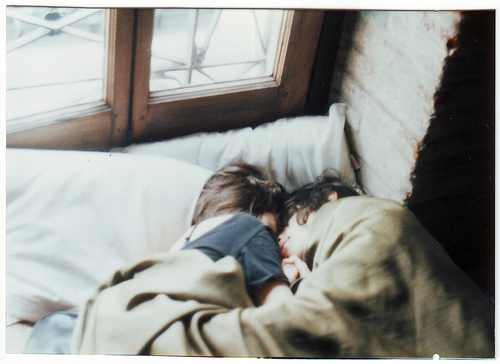 bed, couple, love, sleeping - image #117491 on Favim.com