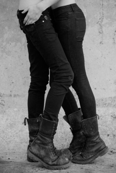 black, boots and couple