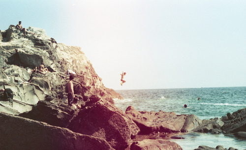 boy,  jumping and  ocean