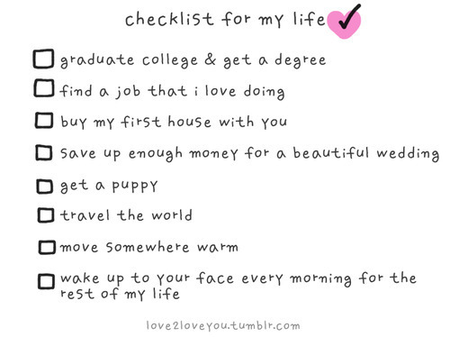checklist, college and house