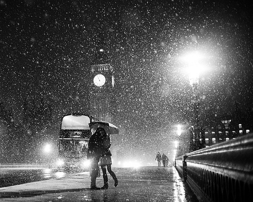 couple, lights and london