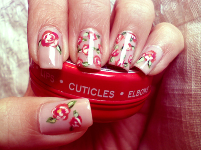 flowers,  hand and  nail art