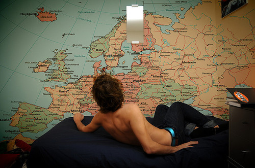 background, boy and map