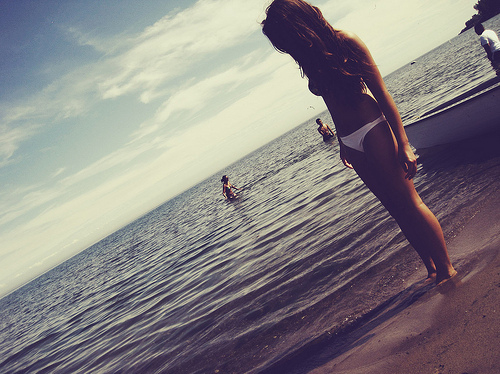 beach, bikini and girl