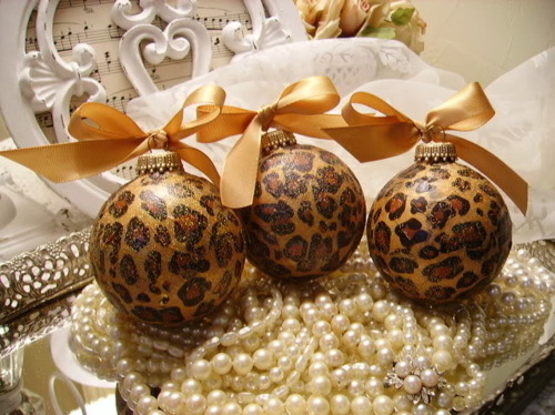 christmas, decor and leopard