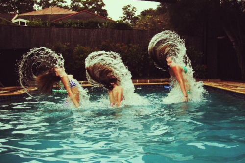 fun, girls , swim pool, water