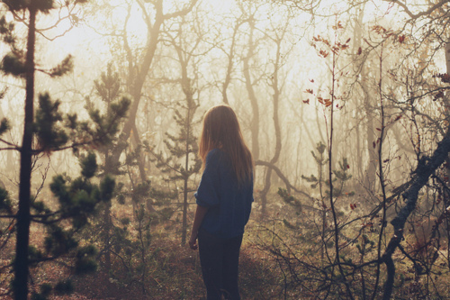 girl, lost, nature, woods