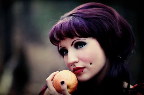 alternative, alternative girl and apple