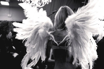 angel, black and white, feathers, model, victorias secret
