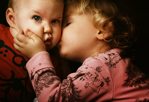 baby, cute and kiss